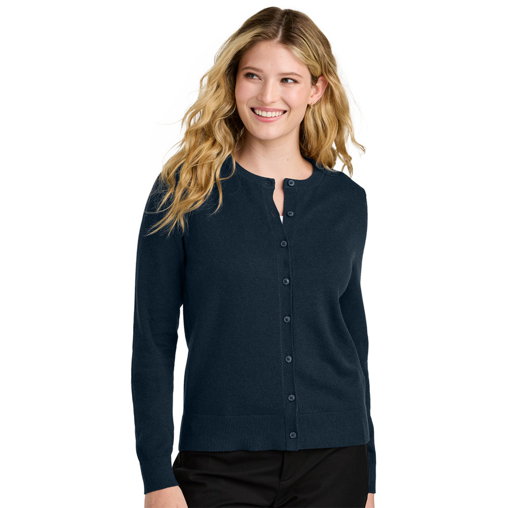 Port-Authority-LSW2870-Ladies-Easy-Care-Crewneck-Cardigan-Sweater