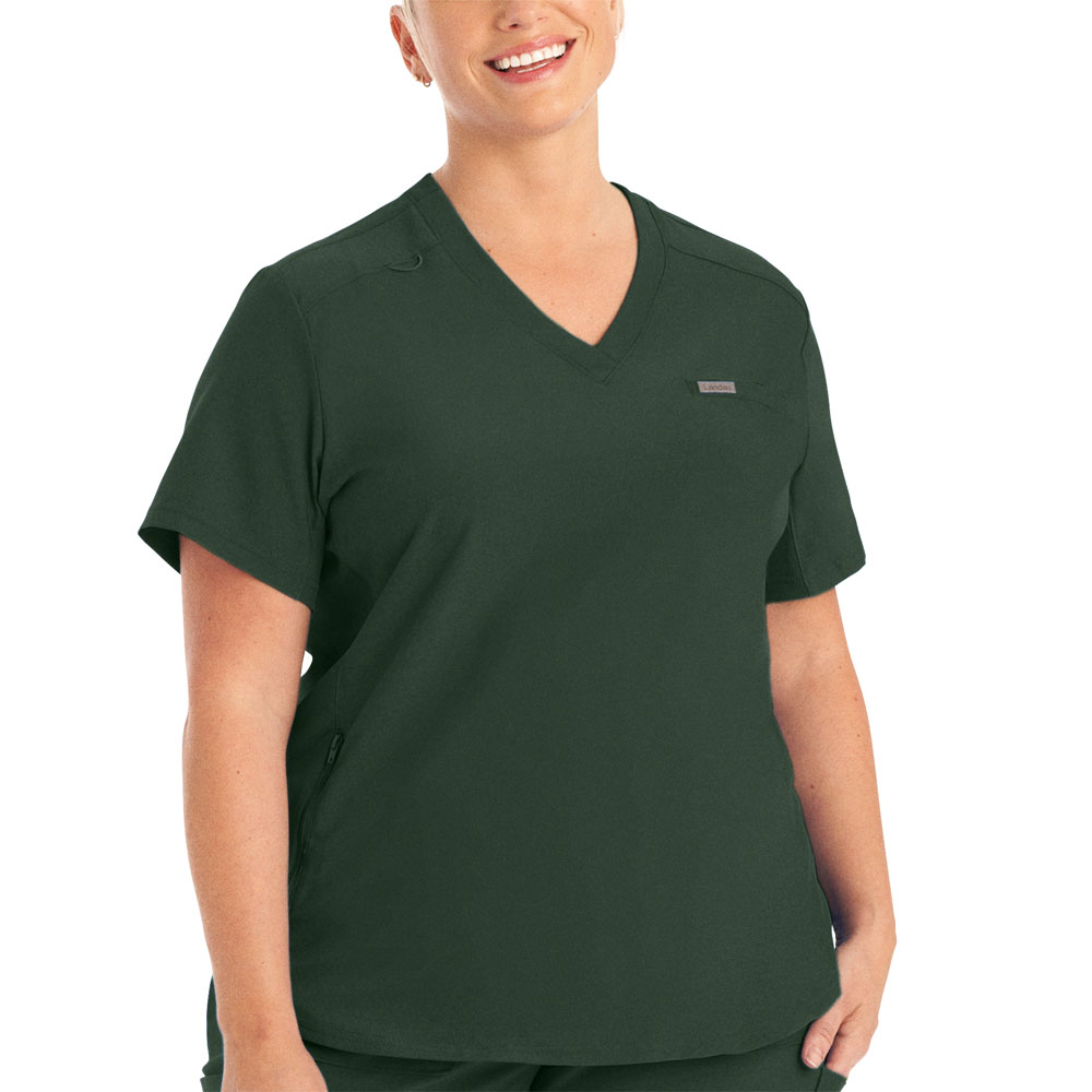 Landau Forward - Ladies Curved Hem Tuck In V-Neck - LT101 - MOUNTAIN VIEW