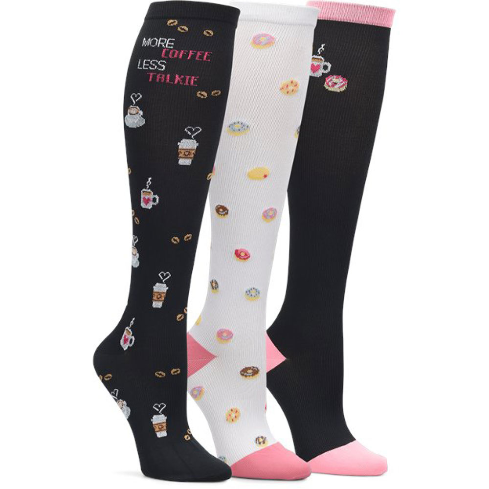 Nurse-Mates-Ladies-Compression-Socks-3-Pack-NA0043799-Coffee-and-Donuts