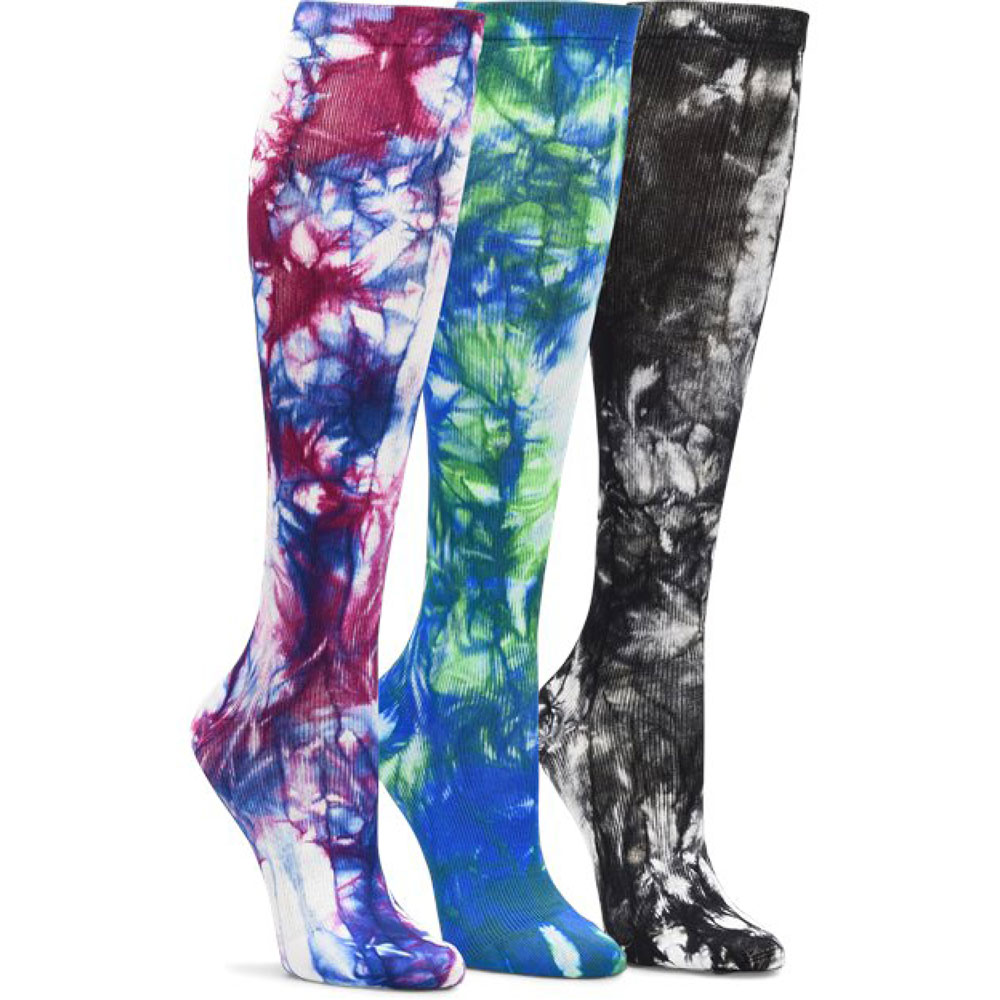 Nurse Mates - Ladies Compression Socks 3-Pack - NA0043999 - TIE DYE