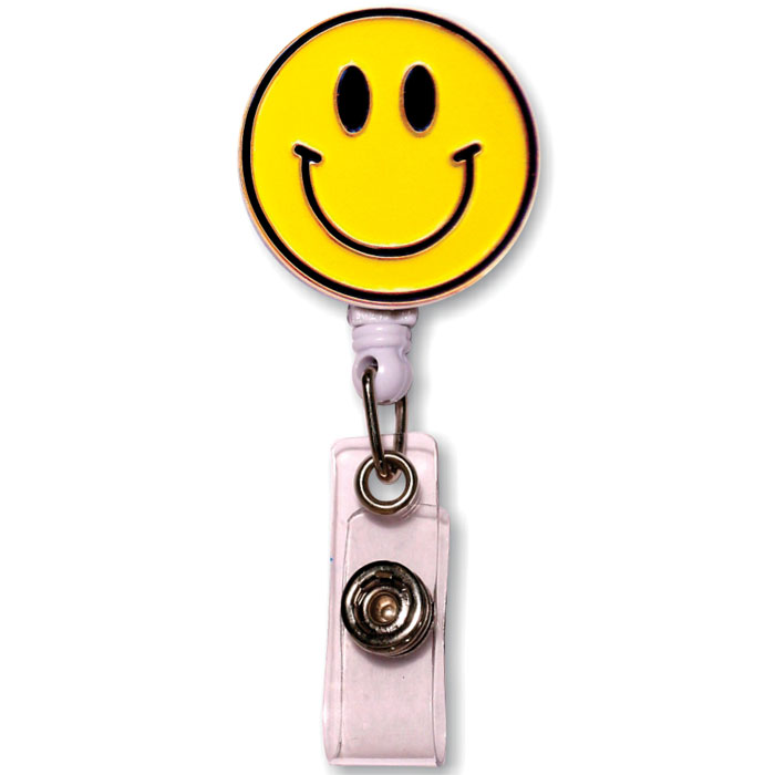 SC-411 - Enamel Retractable Badge Reel - Smiley Faces