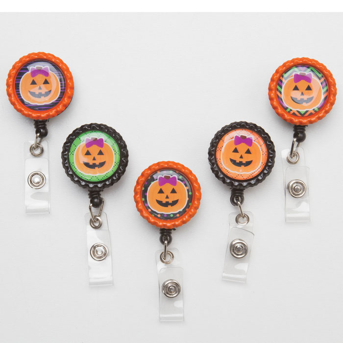 JACKCAP - ID Badge Holder - Jack o lantern Bottle Cap